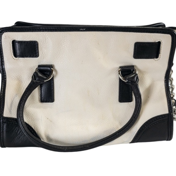 Michael Kors Hamilton Calf Hair Center Stripe Satchel Shoulder Tote Bag EUC - Picture 2 of 2